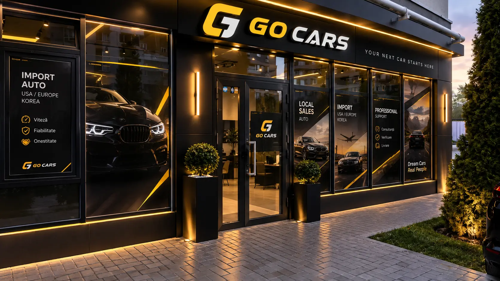 Шоурум GoCars вечером