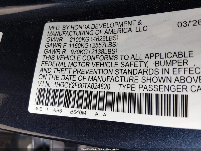 2026 HONDA ACCORD HYBRID EX-L, фото 8